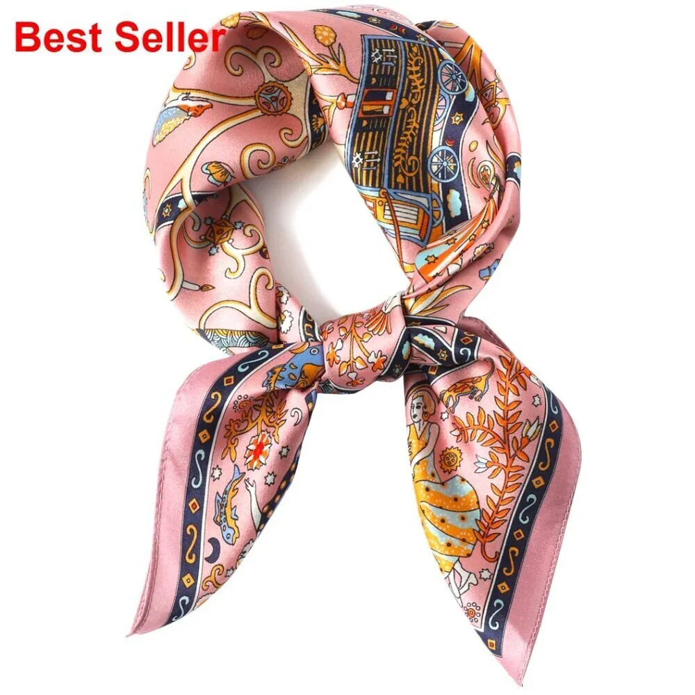 Silky Polyester Scarf for Women Lightweight Satin Head Wrap